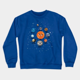 Cute Planets of Solar System Crewneck Sweatshirt